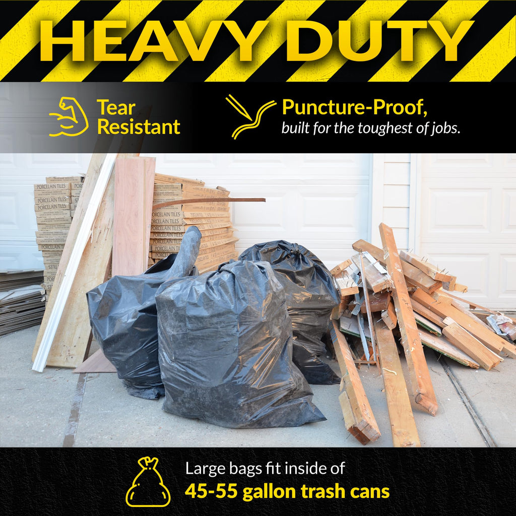 55 Gallon Heavy Duty Garbage Bags V3943