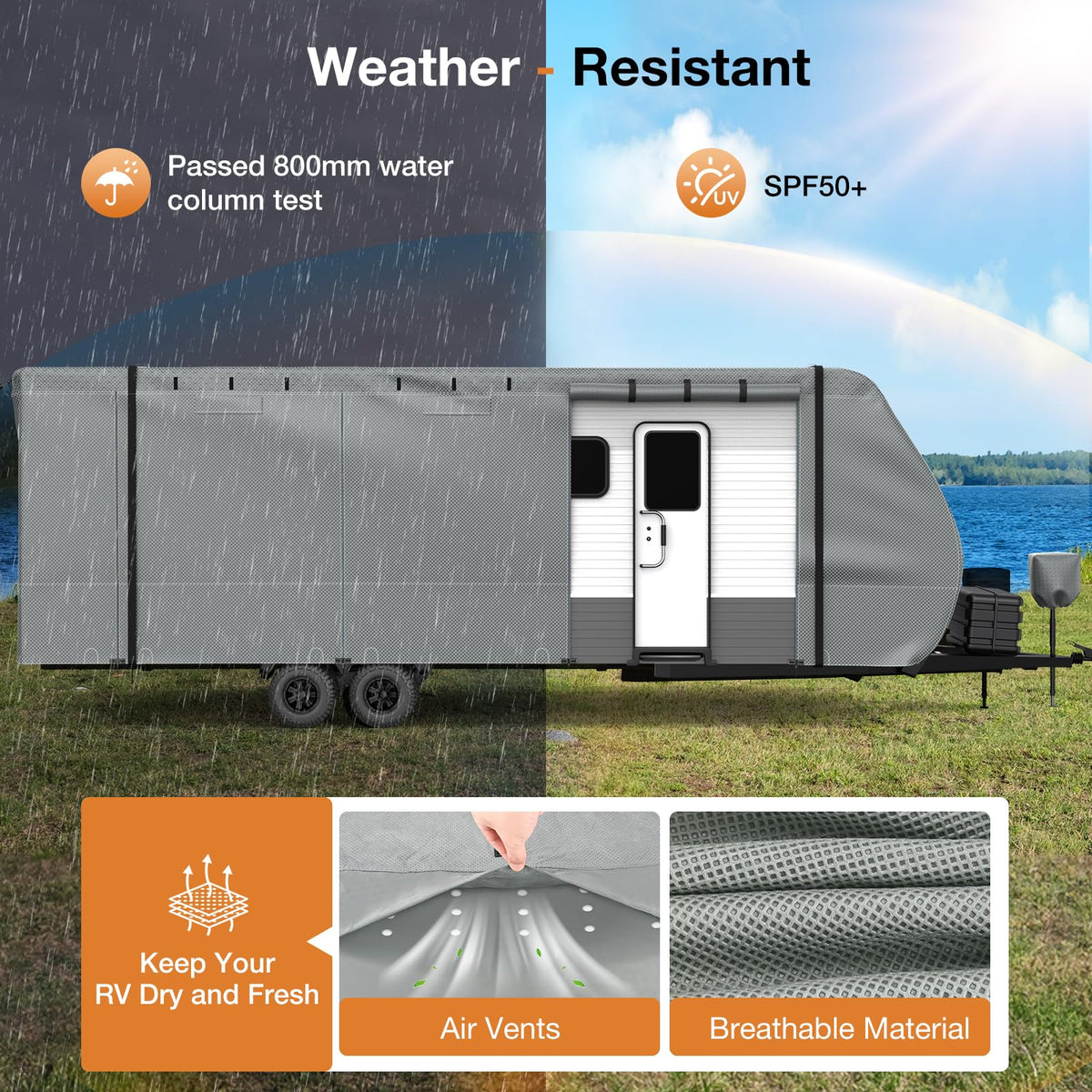 30-33FT Water-Resistant Travel Trailer RV Cover H676590
