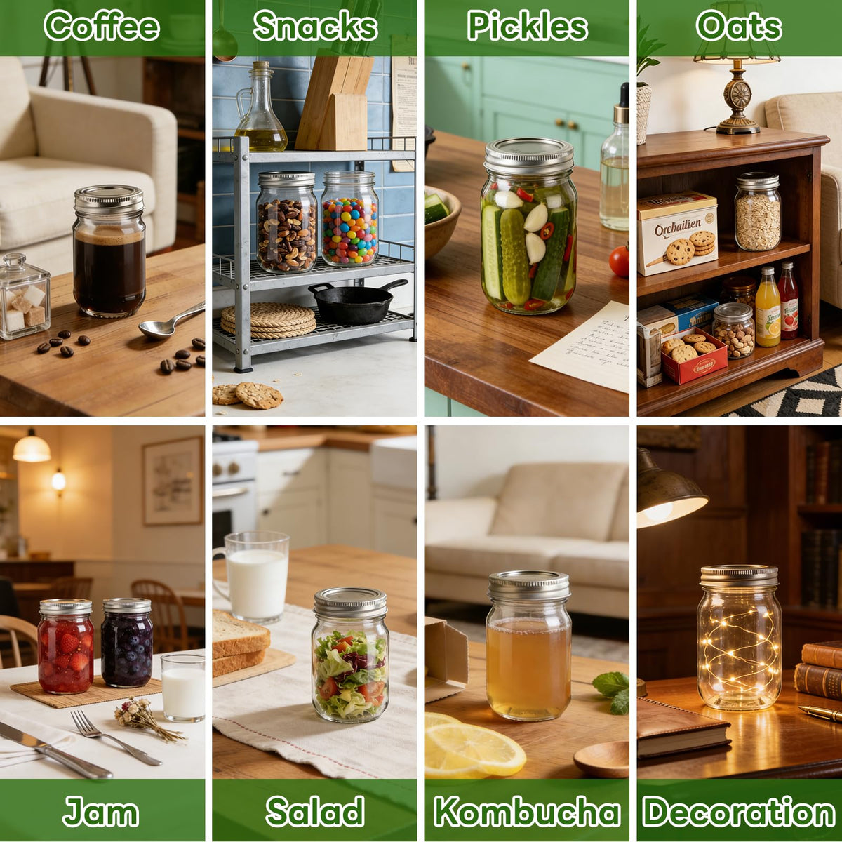 12 oz Mason Jars with Lids 20 Pack V186