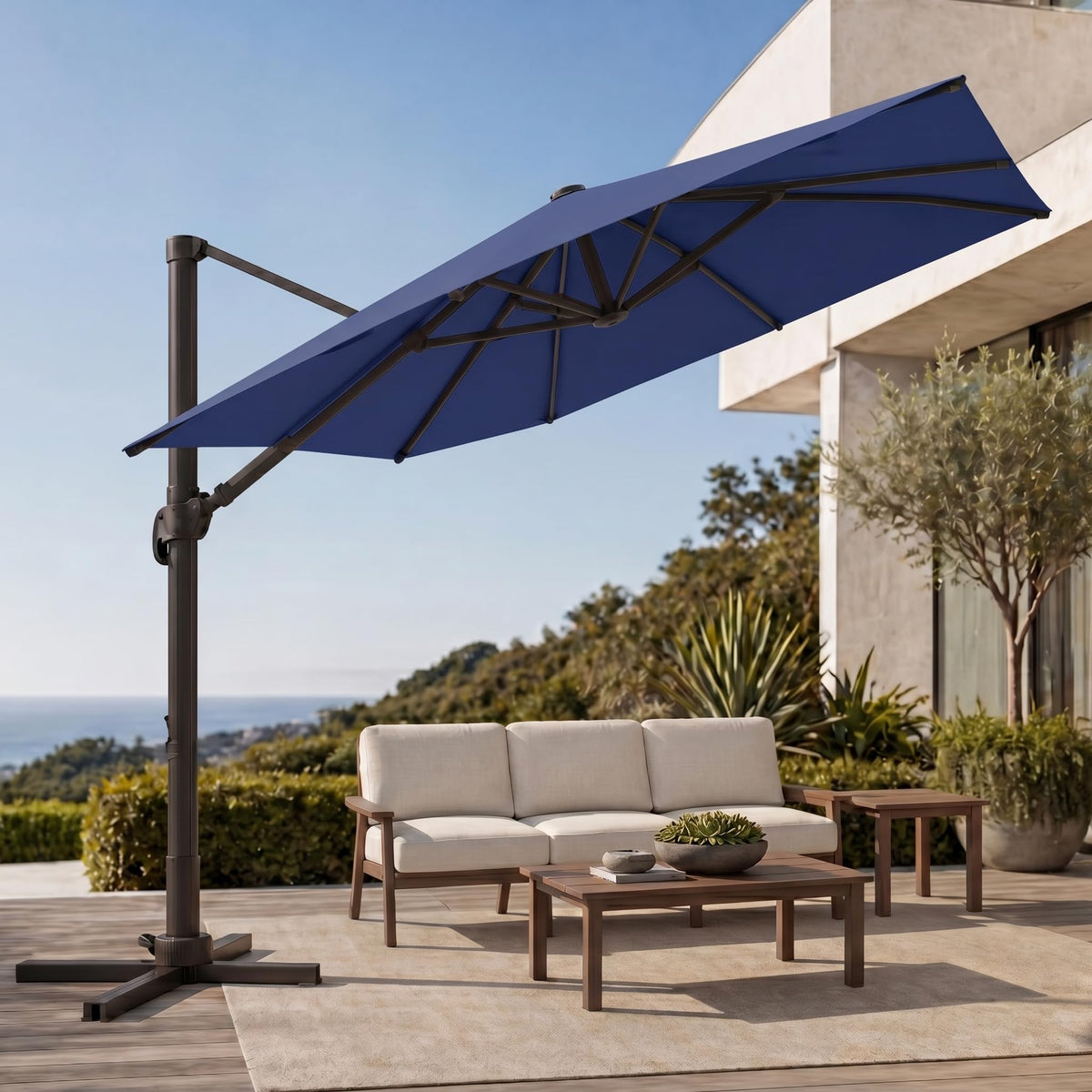 Large Square Cantilever Patio Umbrella with Aluminum Pole F66376