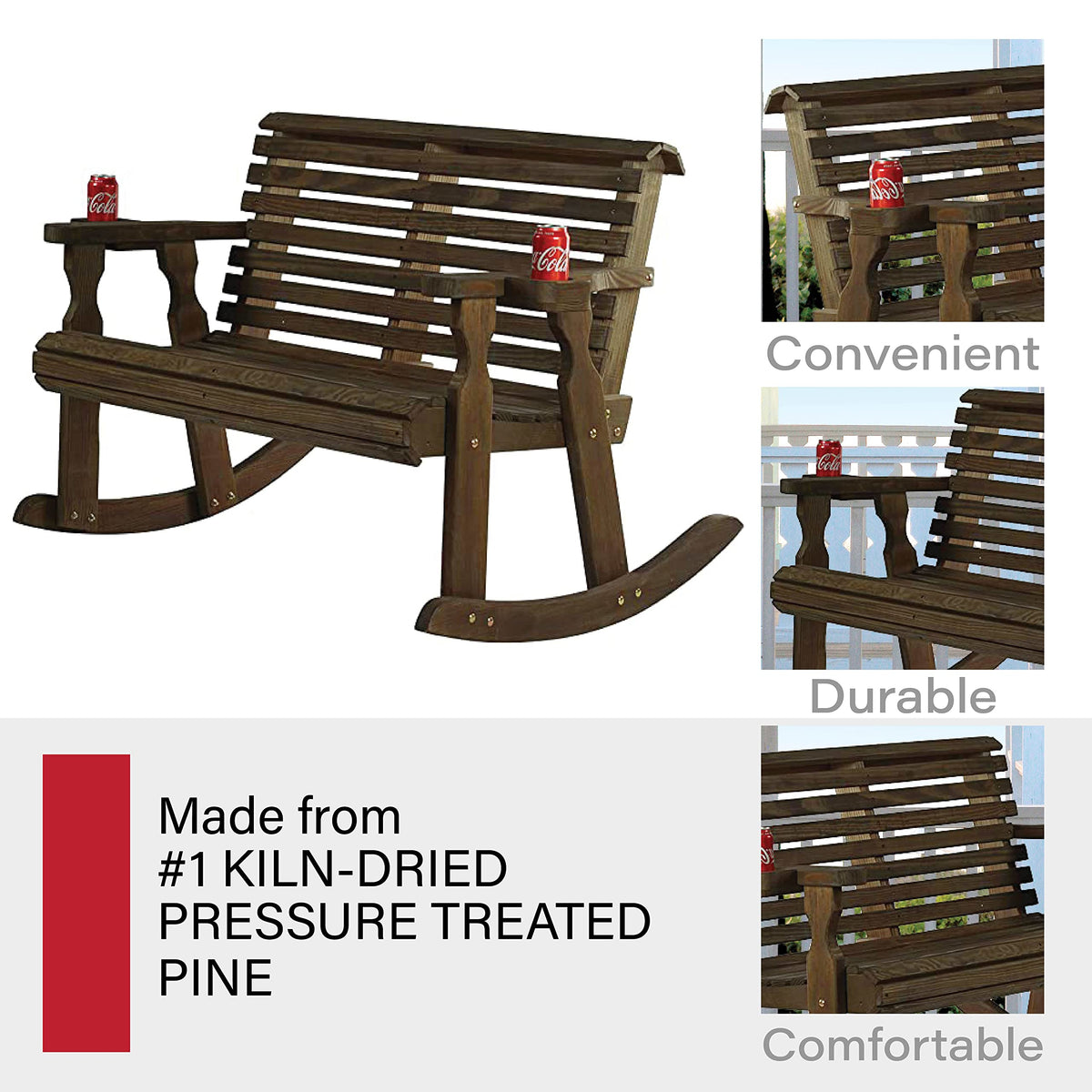 Heavy Duty Double Rocker with Cupholders U1884