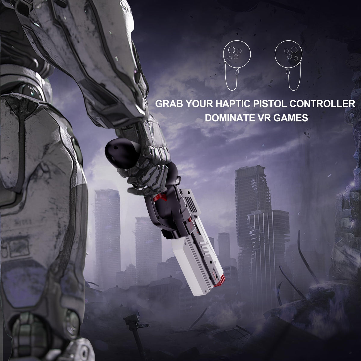 Controller Accessories Haptic Gun Stock Cover Compatible with Meta Quest 3S and Meta Quest 3 B295