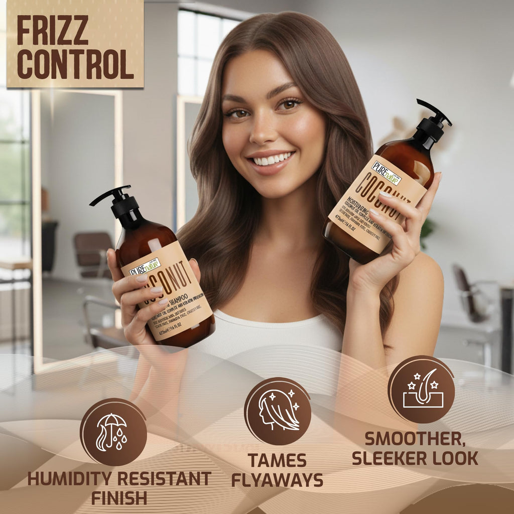 Sulfate Free Coconut Shampoo and Conditioner Set 16 Fl Oz P91420