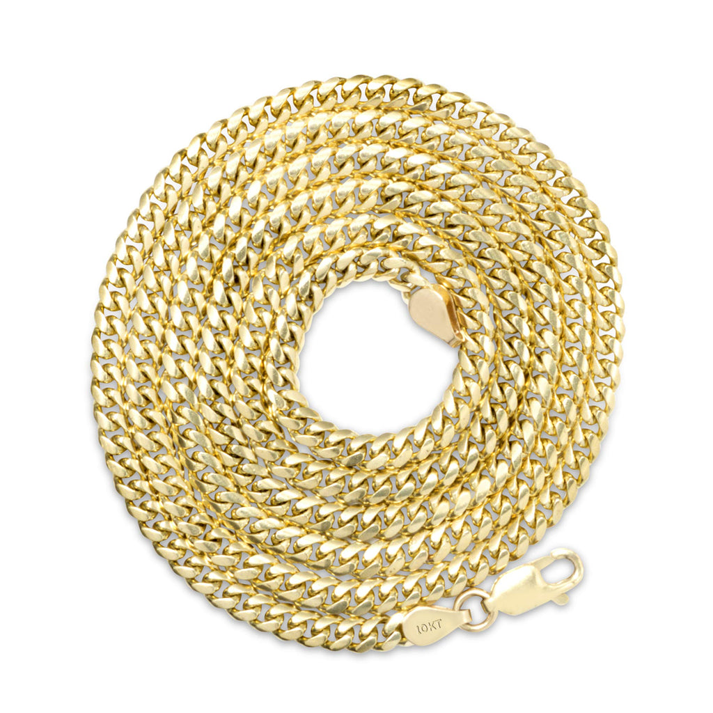 10k Yellow Gold Cuban Link Chain Necklace S737