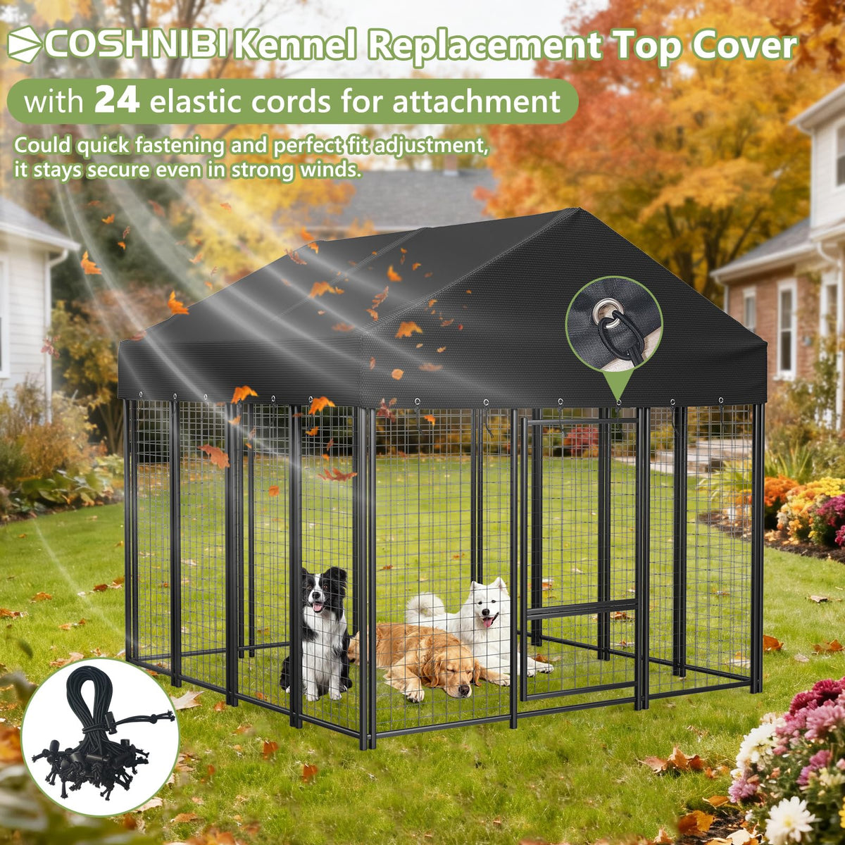 Heavy Duty Waterproof UV Resistant Dog Kennel Cover I3121