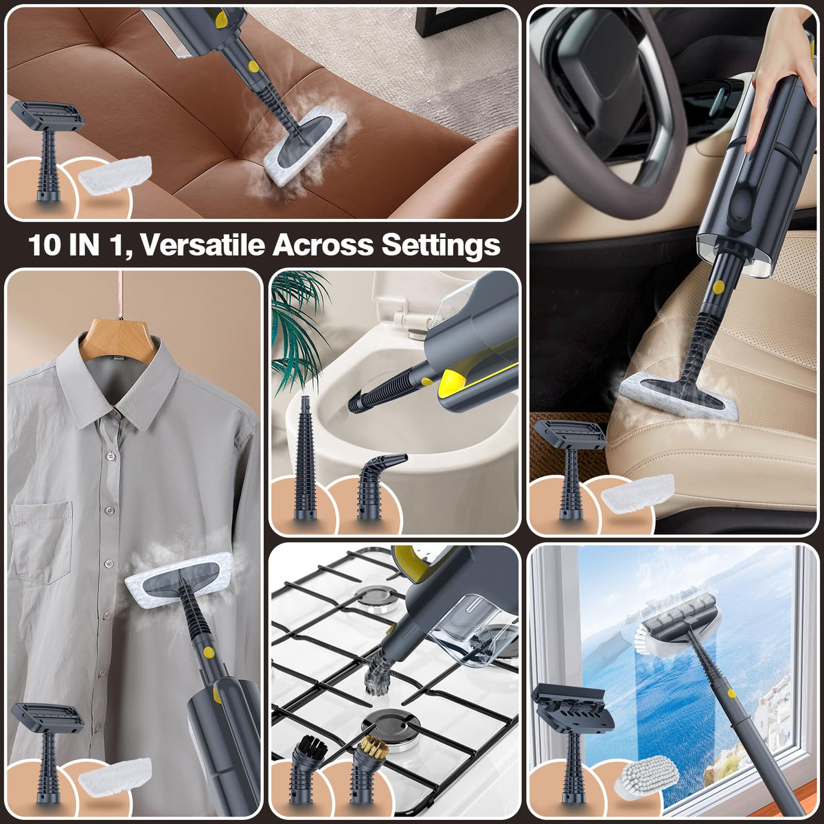 10-in-1 Detachable Handheld Steam Cleaner R810