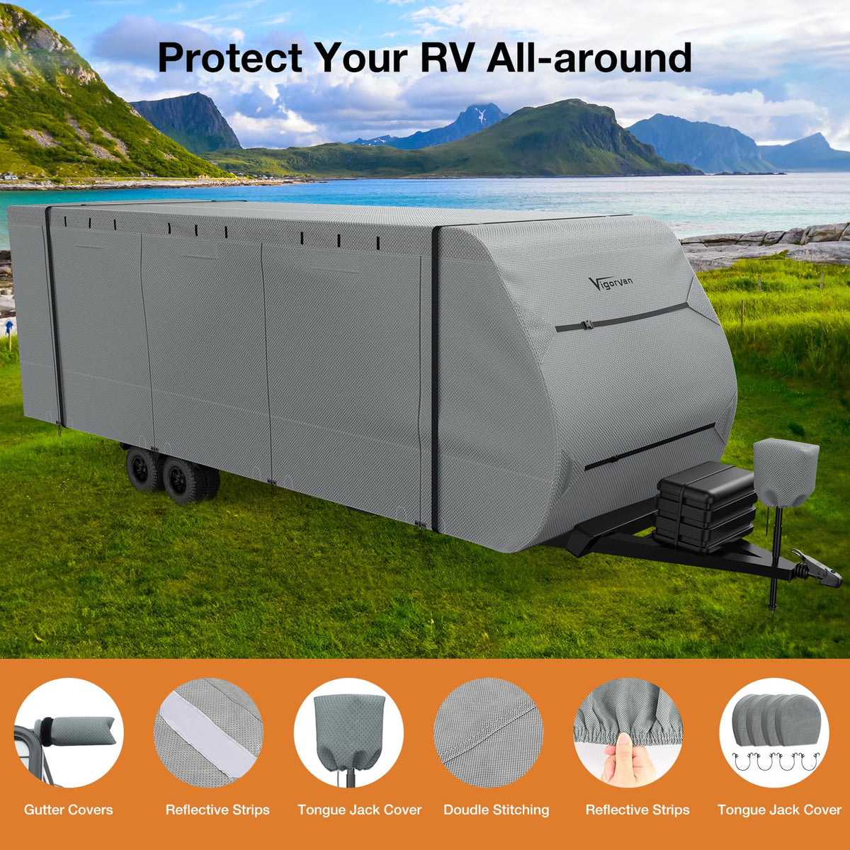 30-33FT Water-Resistant Travel Trailer RV Cover H676590