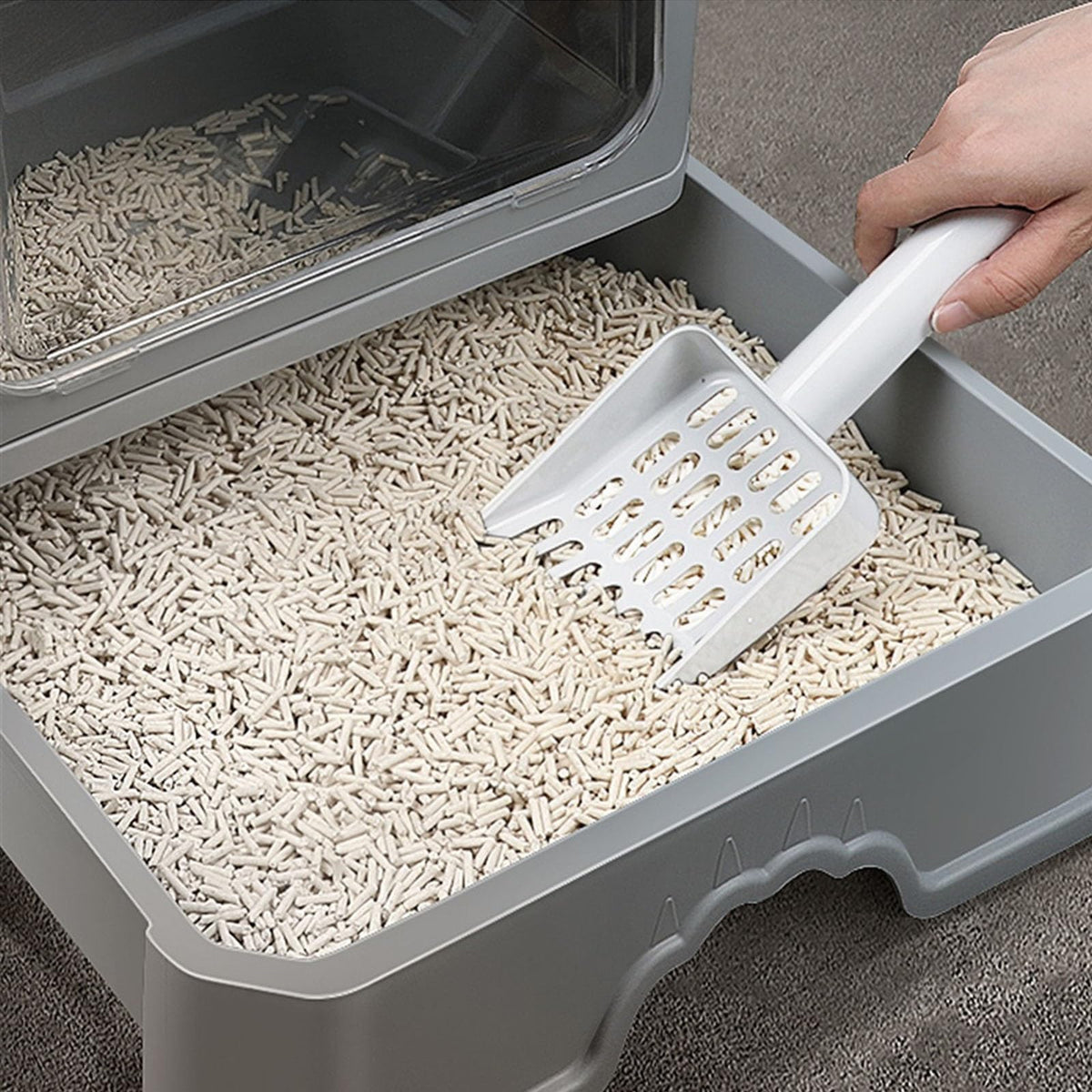 Foldable Enclosed Cat Litter Box with Lid E6985