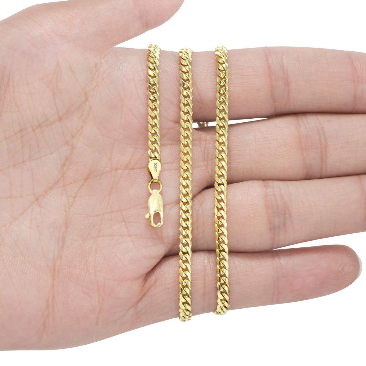 10k Yellow Gold Cuban Link Chain Necklace S737