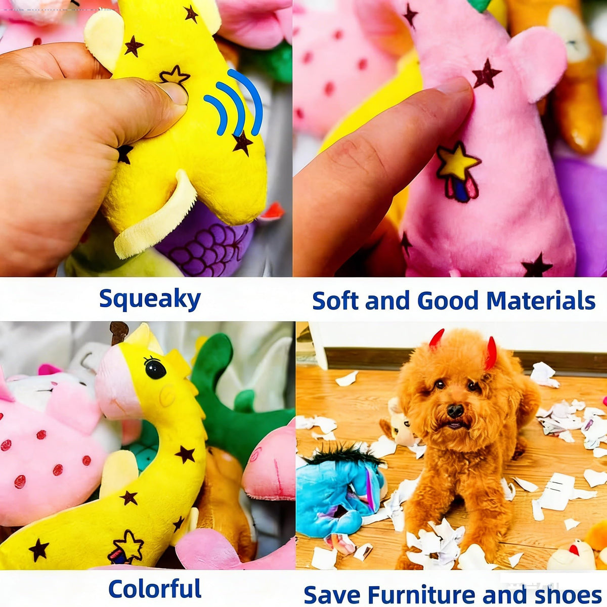 30 Pack Plush Squeaky Dog Toys M5416