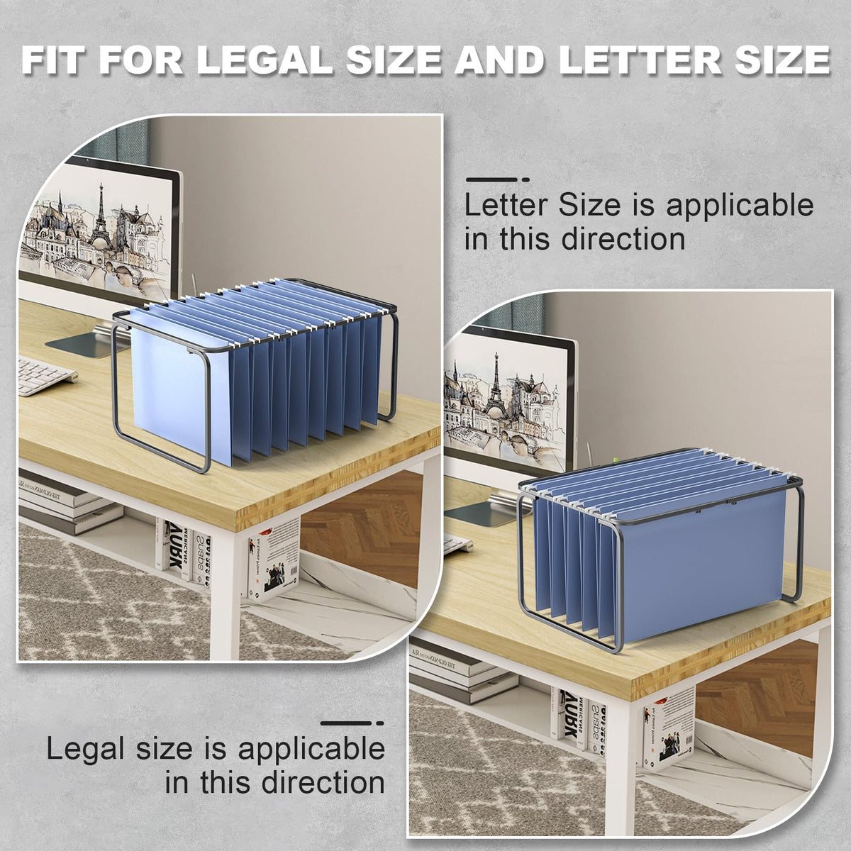 2 Set Adjustable Hanging File Folder Frame Y7470