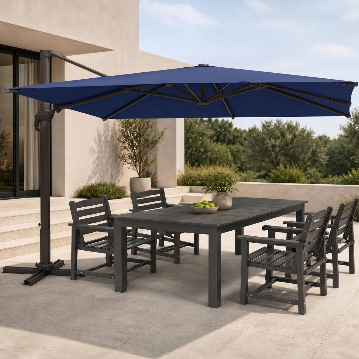 Large Square Cantilever Patio Umbrella with Aluminum Pole F66376
