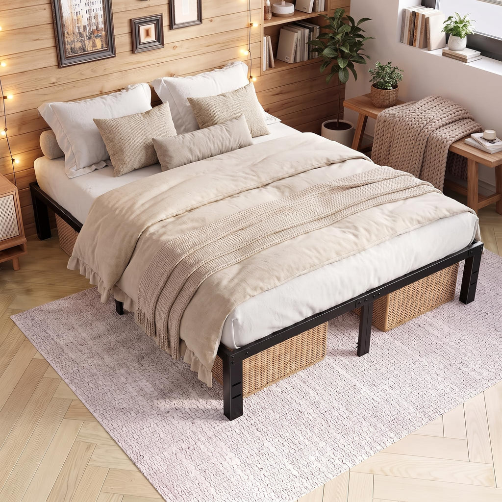 Queen Metal Slat Platform Bed Frame 14 Inch Y910675