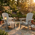 Wood Lounge Patio Chair Set of 2, Folding Adirondack Chairs, Solid Cedar Wood Z1560