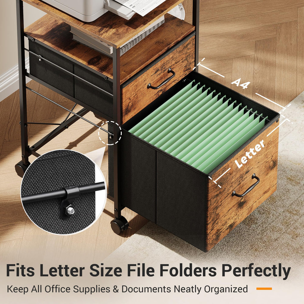 2 Drawer Mobile Fabric File Cabinet N512