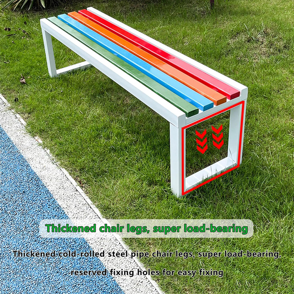Weatherproof Metal Garden Bench Cast Iron Outdoor Seating Z37688