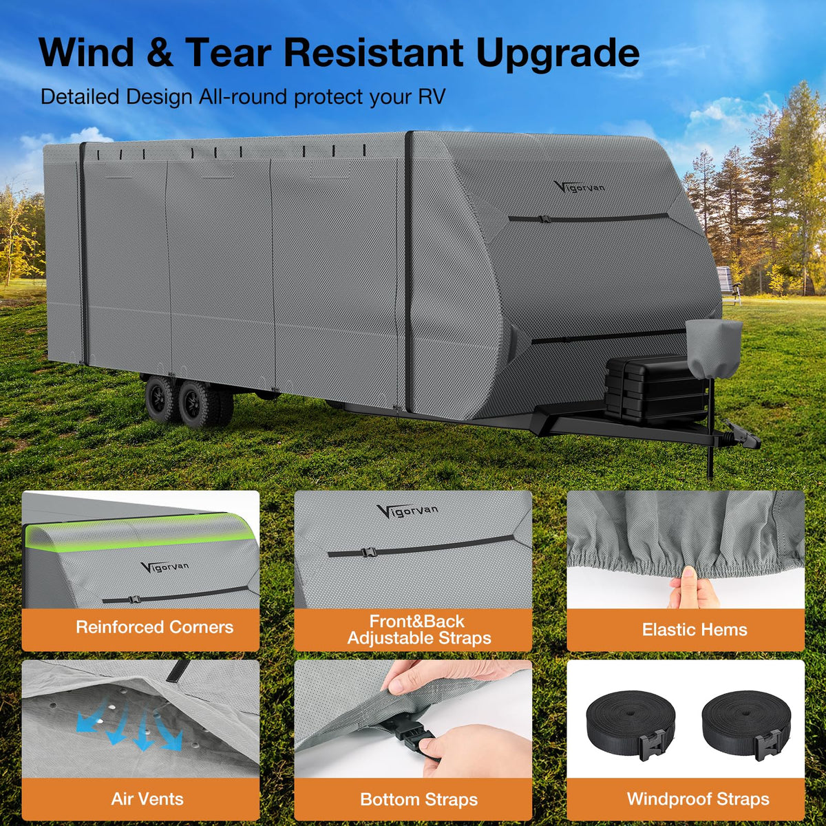 30-33FT Water-Resistant Travel Trailer RV Cover H676590