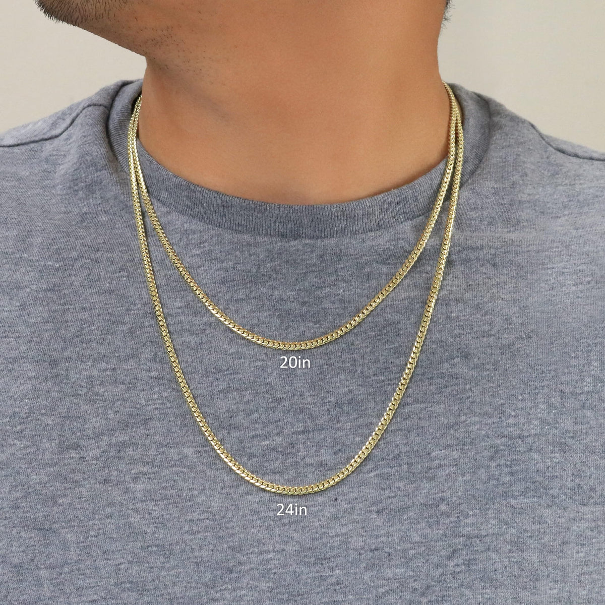 10k Yellow Gold Cuban Link Chain Necklace S737