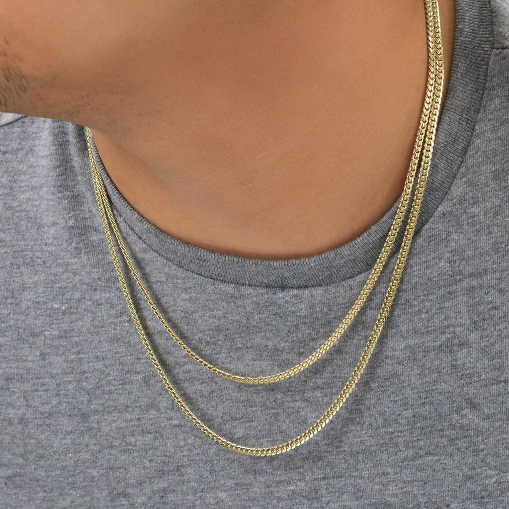 10k Yellow Gold Cuban Link Chain Necklace S737