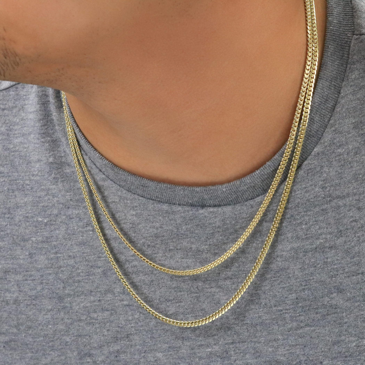 10k Yellow Gold Cuban Link Chain Necklace S737