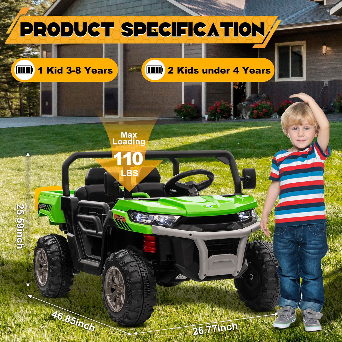 24V 4WD Ride on Car Dump Truck W94219
